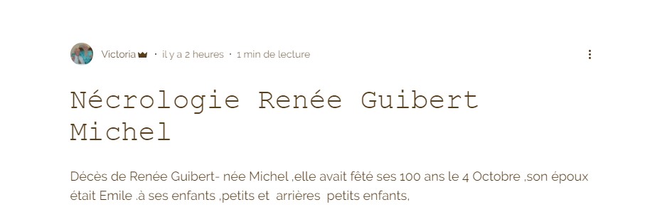 NÉCROLOGIE RENÉE MICHEL - GUIBERT 163