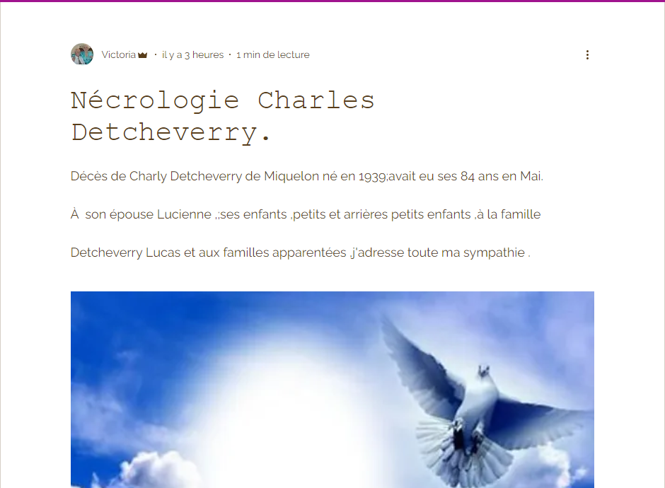 NÉCROLOGIE CHARLES DETCHEVERRY 333