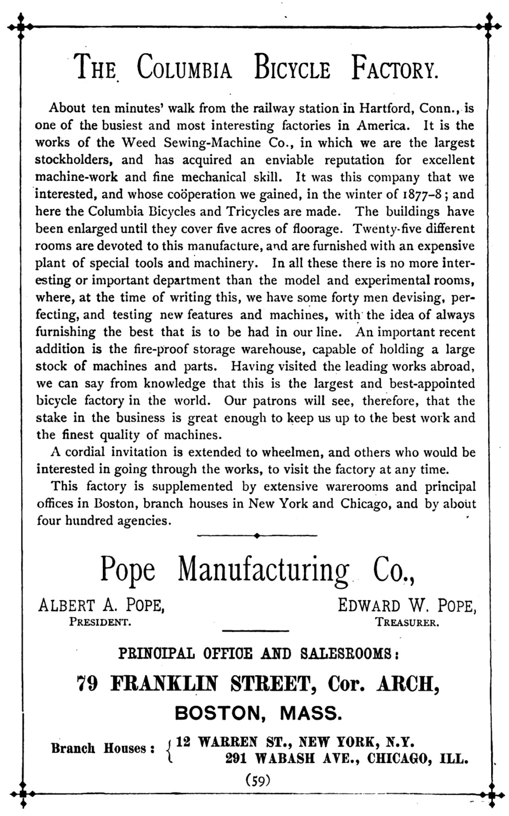 The POPE Manufacturing Company (évolution 1877-1907) Pope1813