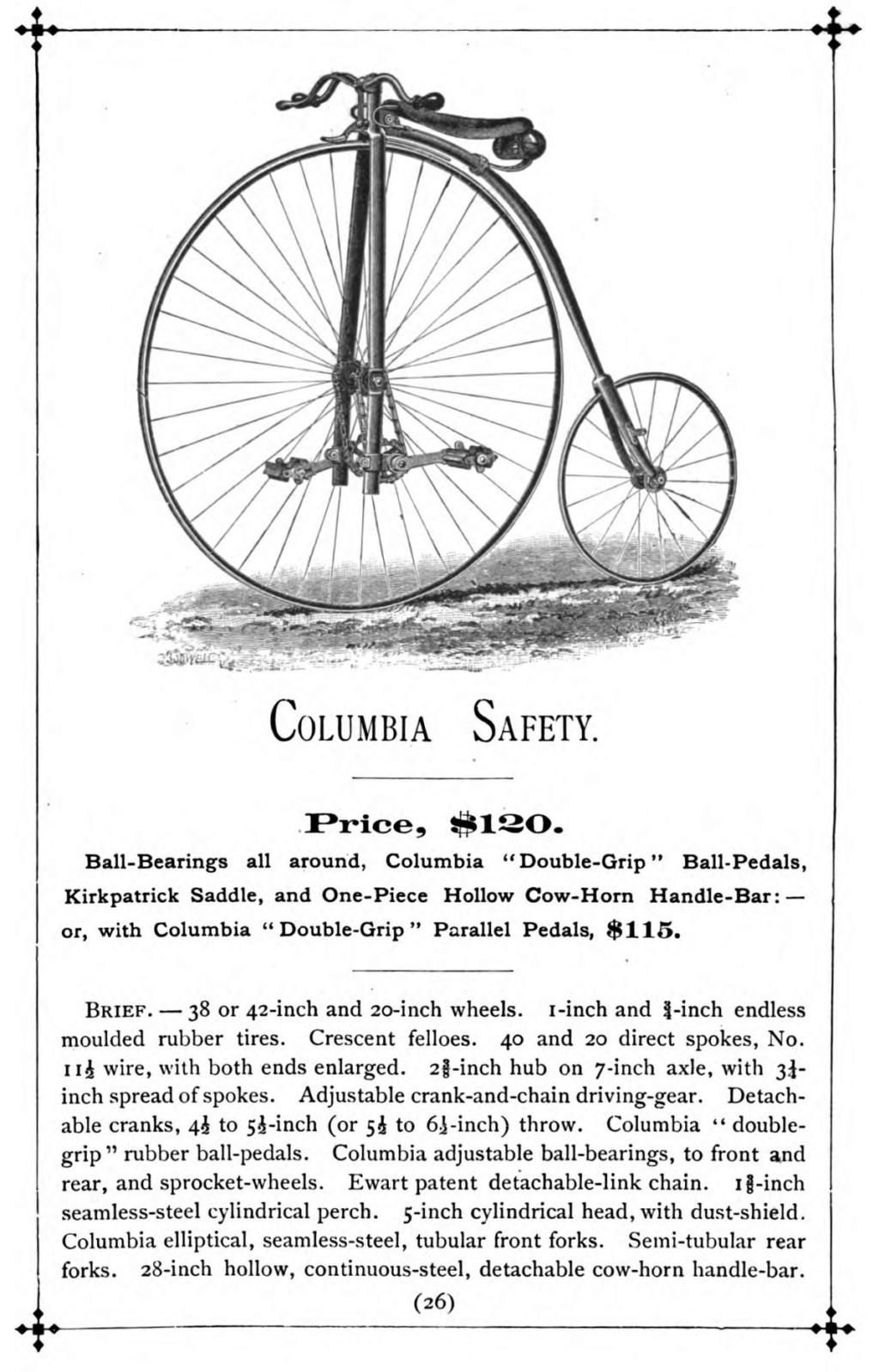 Catalogue Columbia Cycles de 1888 T10
