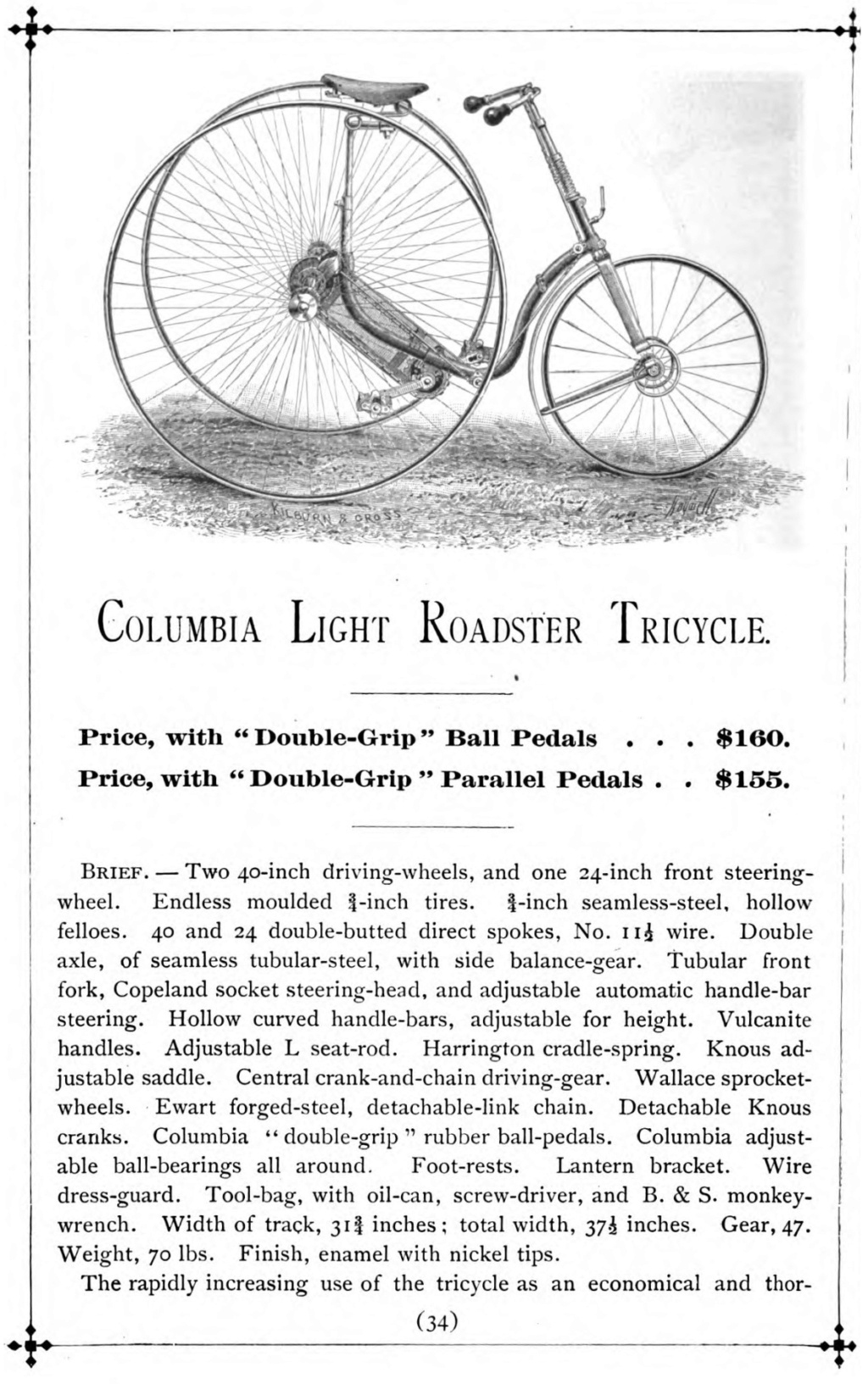 Catalogue Columbia Cycles de 1888 X10