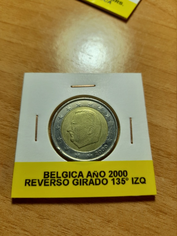 2 euros Bélgica, reverso girado  20240125