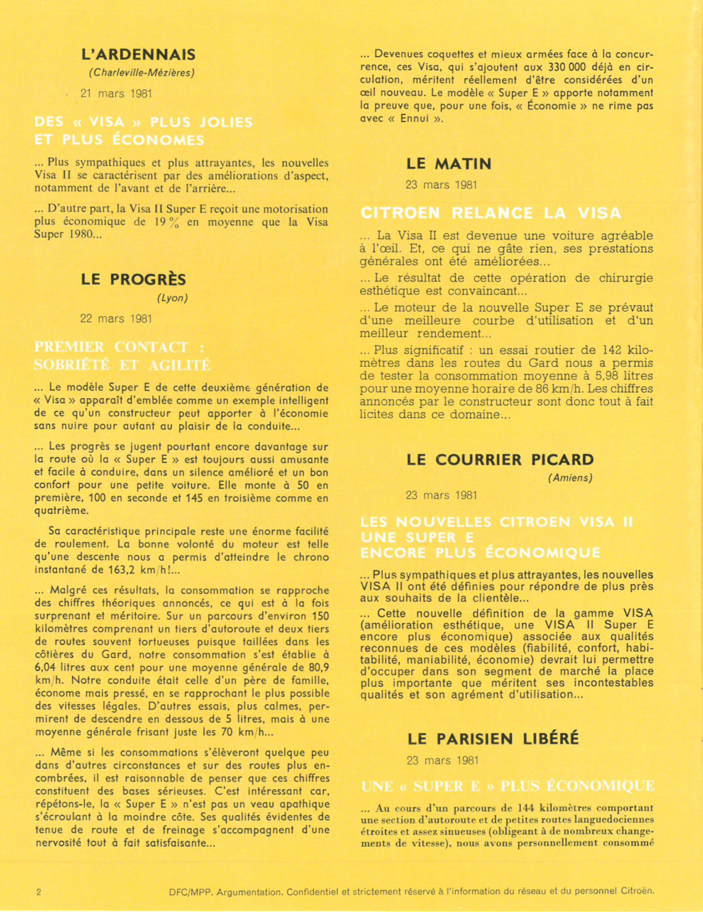 Confidentiel force de vente - 4/1981 - Visa II jugée par la presse Visa-i11