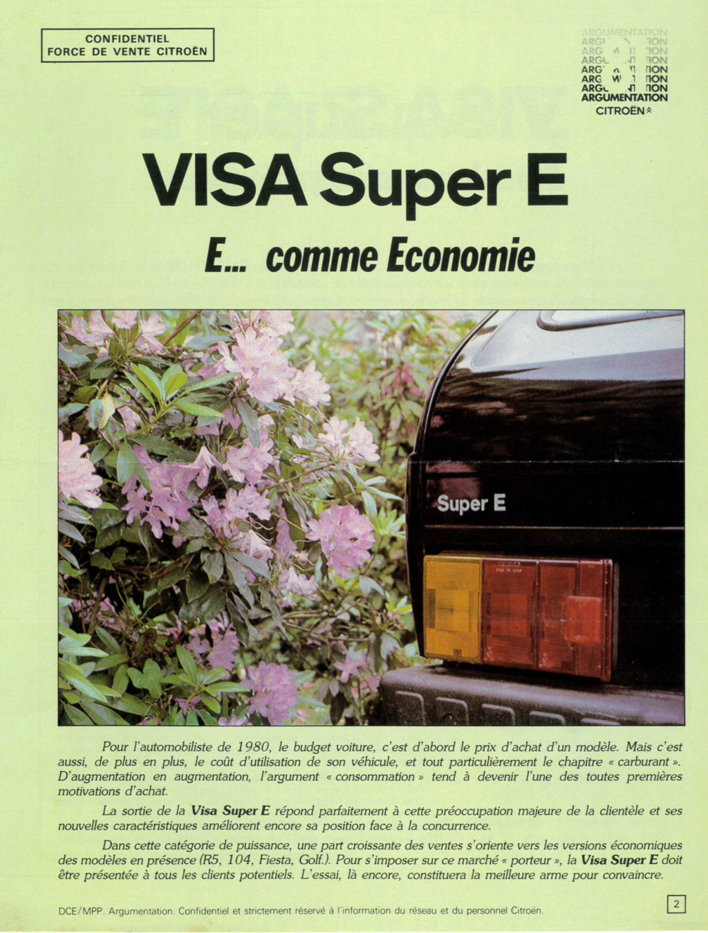 Confidentiel force de vente - 1980 - Visa Super E Visa-s10