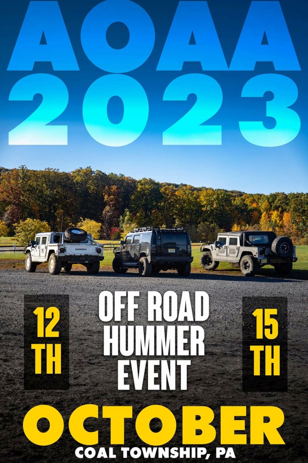 Sortie Hummer 12 au 15 octobre 2023 à Cozl Township dans l'Est de la Pennsylvania Fb_im180