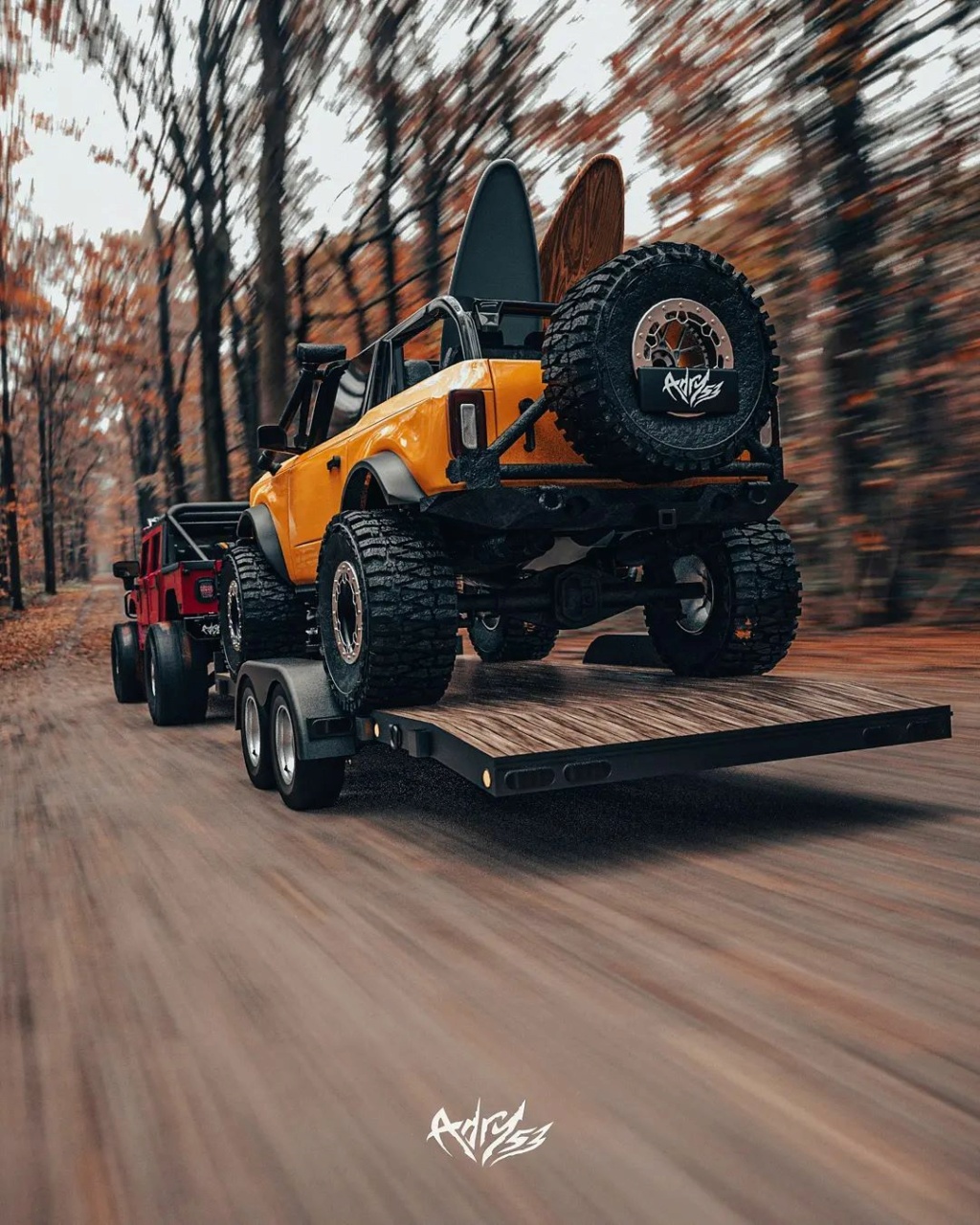 Mettez 2 TurboTurbo dans  le Hummer H1 Alpha et ajouter le nouveau Bronco en remorquage pour une embarcation de OUF Twin-t11