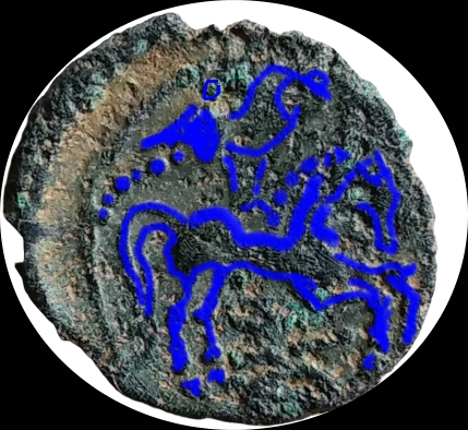 bronze gaulois au cheval et profil à droite à identifier Grue10