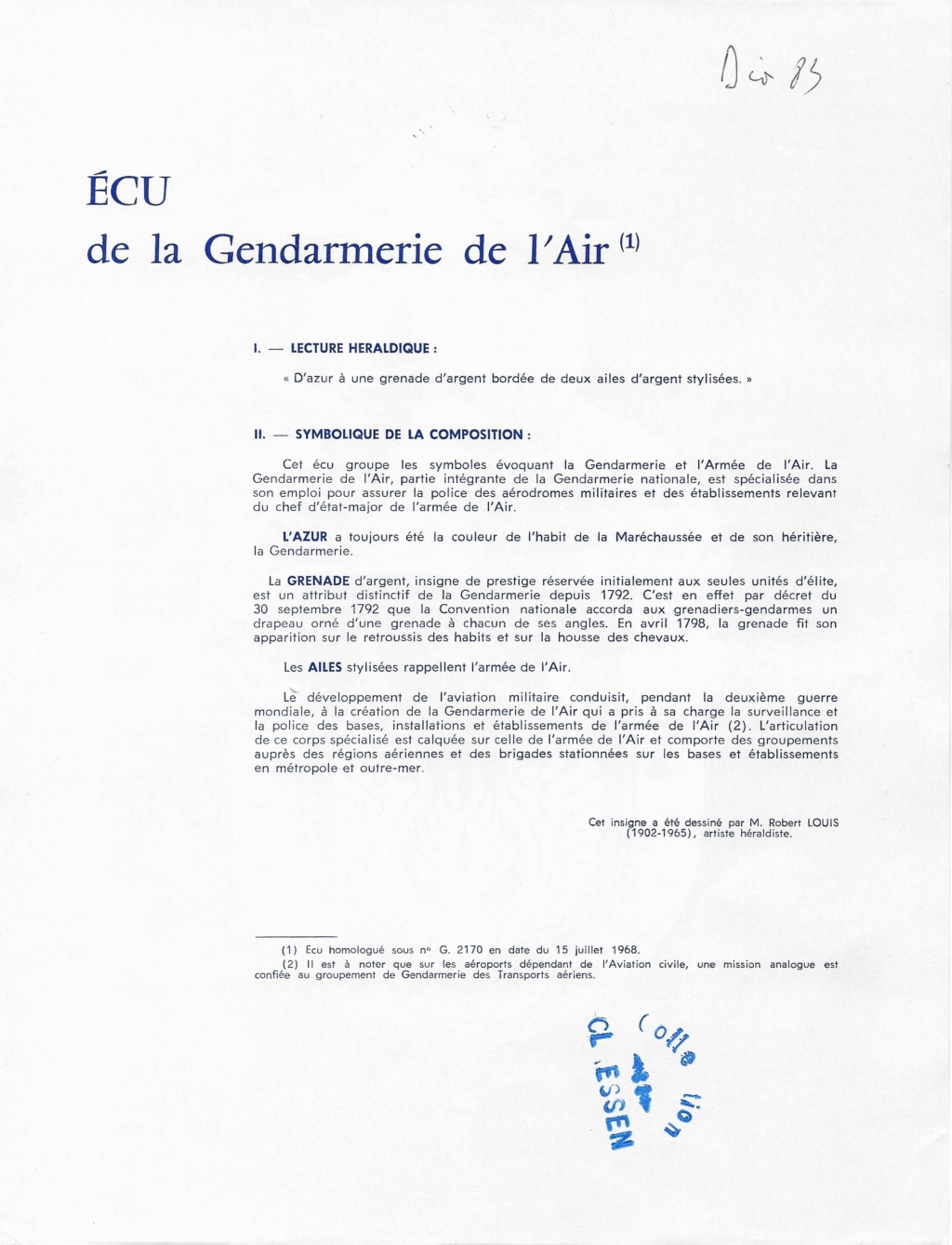 écus et pucelle de la gendarmerie départementale et mobile   2020-040