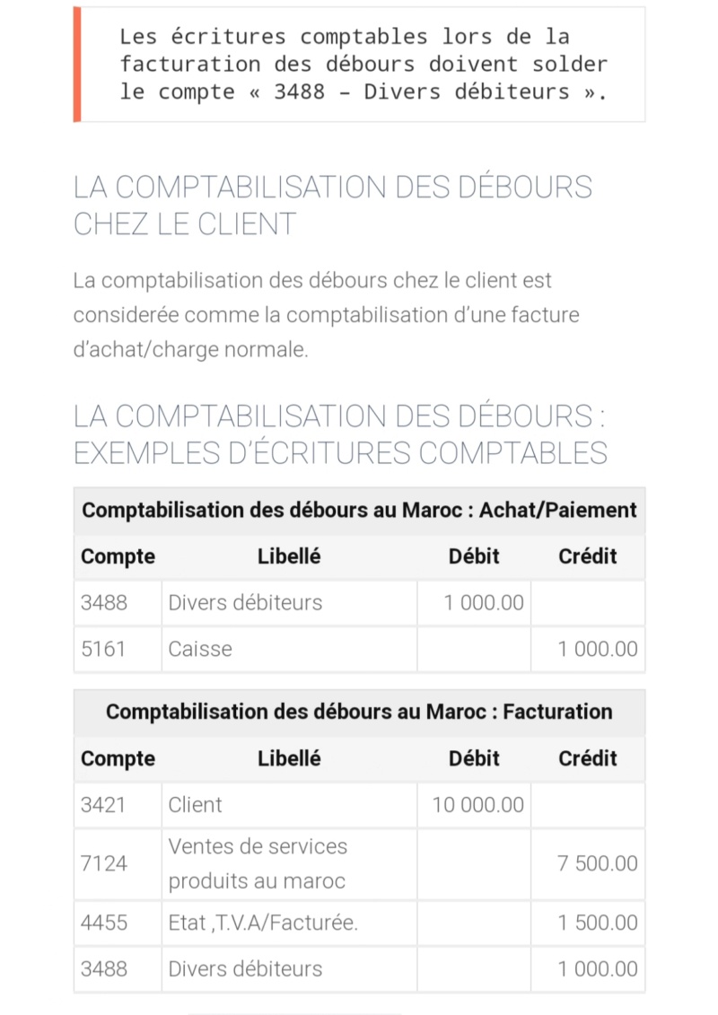 Débours Définition et Comptabilisation  Dzobou10