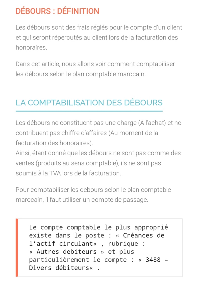 Débours Définition et Comptabilisation  Dzobou11