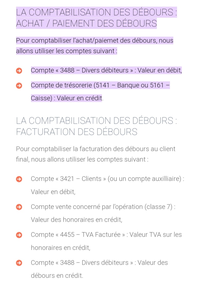 Débours Définition et Comptabilisation  Dzobou12