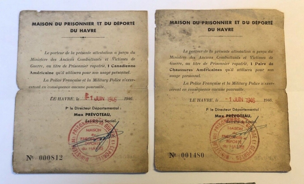 Prisonnier rapartrié 1946 ,deux petits documents interessants et atypiques. Port_m10