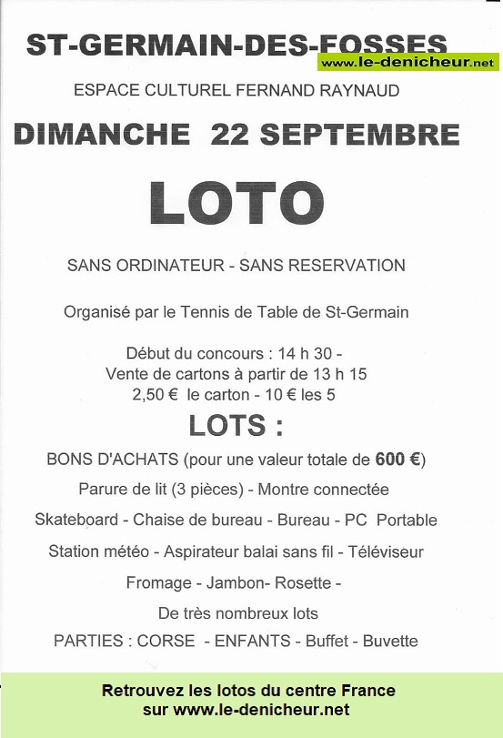 i22 - DIM 22 septembre - ST-GERMAIN DES FOSSES - Loto du Tennis de Table . 000_0314