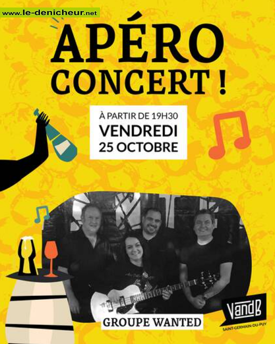 j25 - VEN 25 octobre - ST-DOULCHARD - Apéro concert avec Wanted. 000_2512