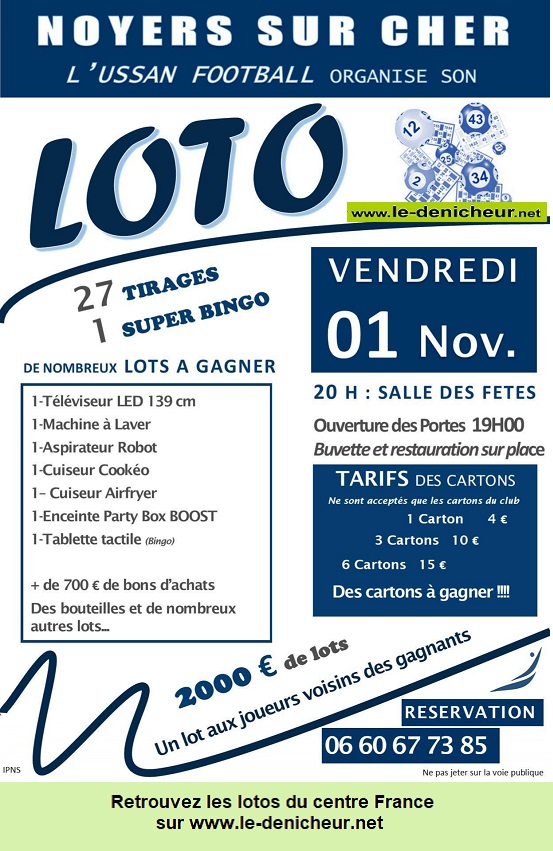 k01 - VEN 01 novembre - NOYERS /Cher - Loto de l'USSAN Fooyball ° 000_4133