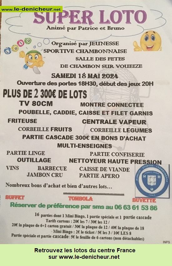 e18 - SAM 18 mai - CHAMBON /Voueize - Loto de la Jeunesse Sportive * 05-18_10