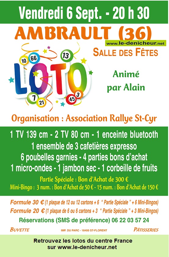 i06 - VEN 06 septembre - AMBRAULT (36) - Loto du Rallye St-Cyr * 09-06_11