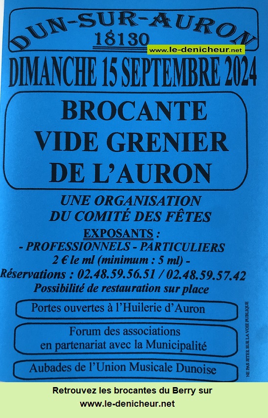 i15 - DIM 15 septembre - DUN /Auron - Brocante du comité des fêtes ° 09-15_17