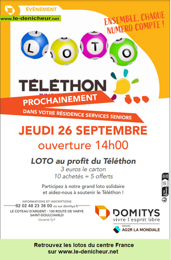 i26 - JEU 26 septembre - ST-DOULCHARD - Loto de Domitys * 09-26_10