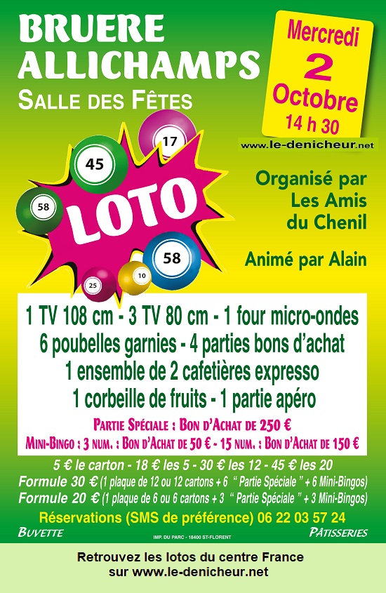 j02 - MER 02 octobre - BRUERE-ALLICHAMPS - Loto des Amis du Chenil * 10-02_10