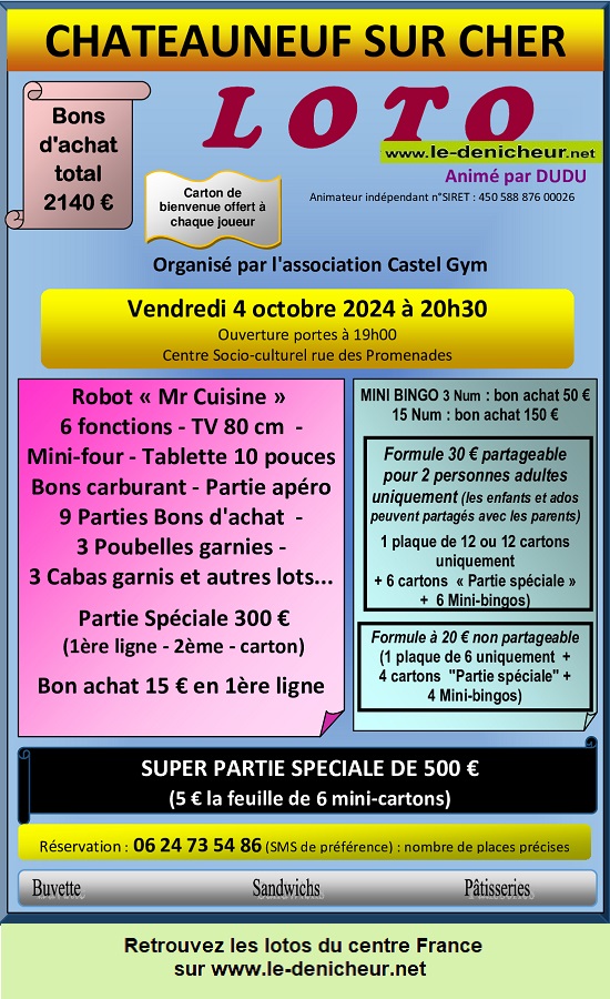 j04 - VEN 04 octobre - CHATEAUNEUF /Cher - Loto de Castel Gym * 10-04_11