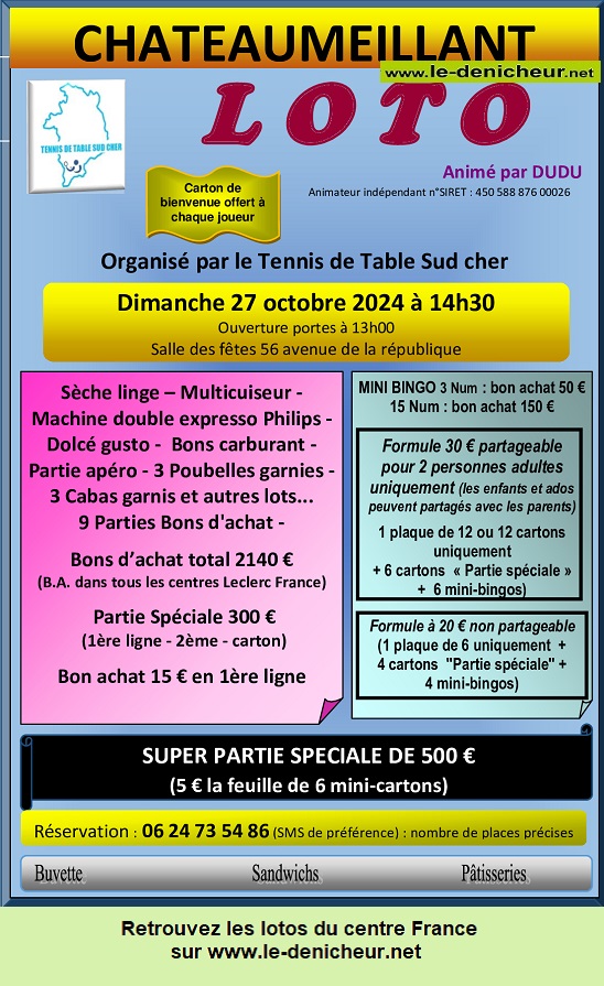 j27 - DIM 27 octobre - CHATEAUMEILLANT - Loto du Tennis de Table * 10-27_11