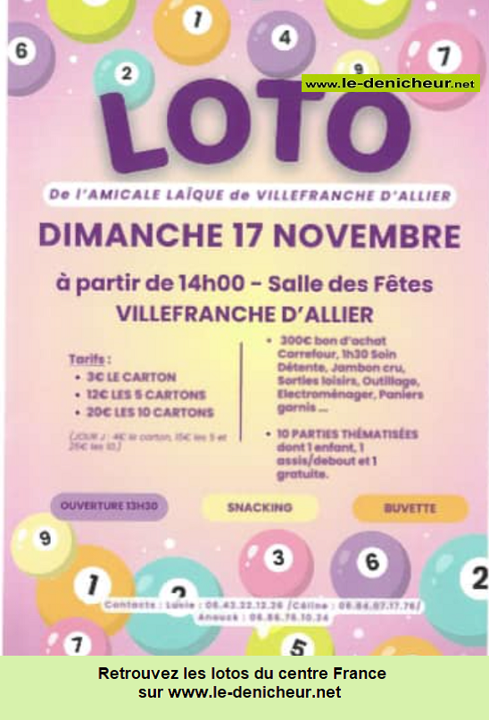 k17 - DIM 17 novembre - VILLEFRANCHE D'ALLIER - Loto de l'Amicale laïque . 11-17_27