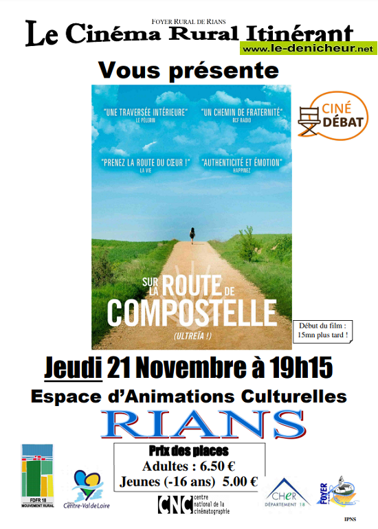 k21 - JEU 21 novembre - RIANS - Sur la route de Compostelle [Cinéma rural itinérant] 11-21_11