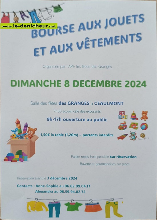 l08 - DIM 08 décembre - CEAULMONT - Bourse aux jouets et vêtements . 12-01_18