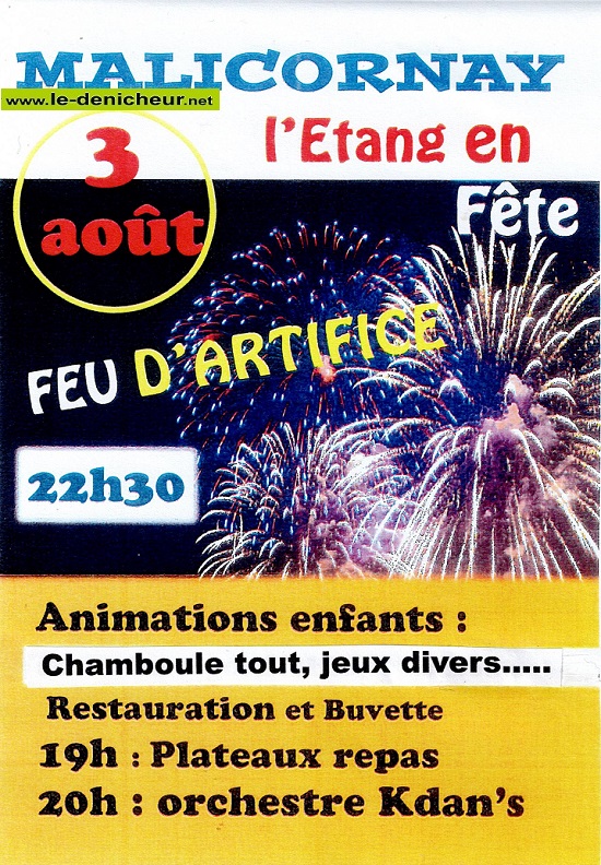 h03 - SAM 03 août - MALICORNAY - L'Etang en Fête / Feu d'artifice _ Affich56