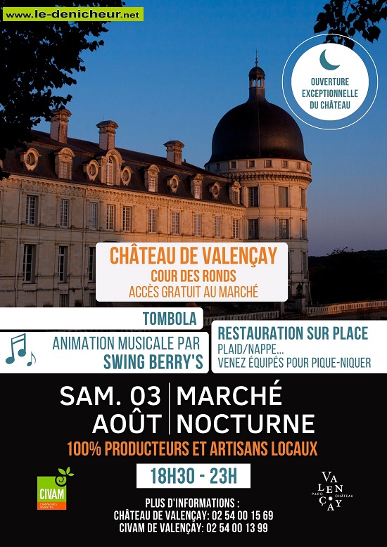 h03 - SAM 03 août - VALENCAY - Marché nocturne _ Affich57