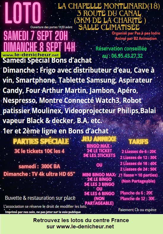 i08 - DIM 08 septembre - LA CHAPELLE MONTLINARD - Loto de Pas à Pas Indre  Captur11