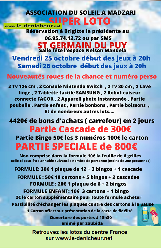 j26 - SAM 26 octobre - ST-GERMAIN DU PUY - Loto de Soleil à Madzari / Loto_212