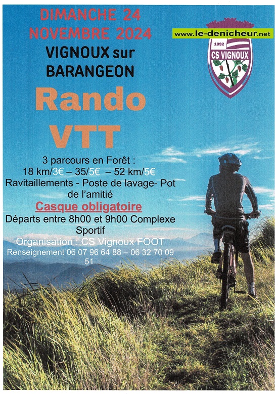 k24 - DIM 24 novembre - VIGNOUX /Barangeon - Randonnée VTT du Foot * Nouvel11