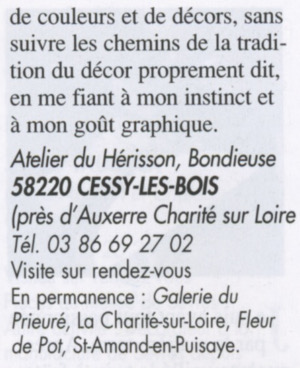 Petite bouteille Marie-Laure Robin 58220 Cessy-les-bois  Mlr_210