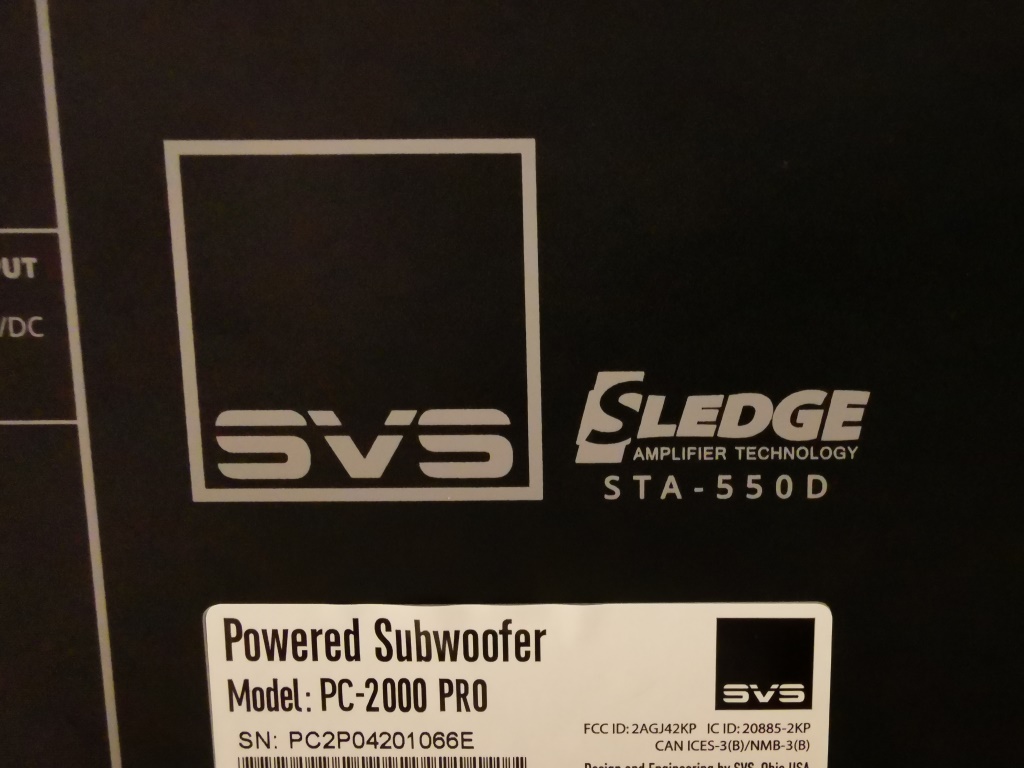 Used SVS PC 2000 Pro Subwoofer-Brand New Condition-Sold Img_2227