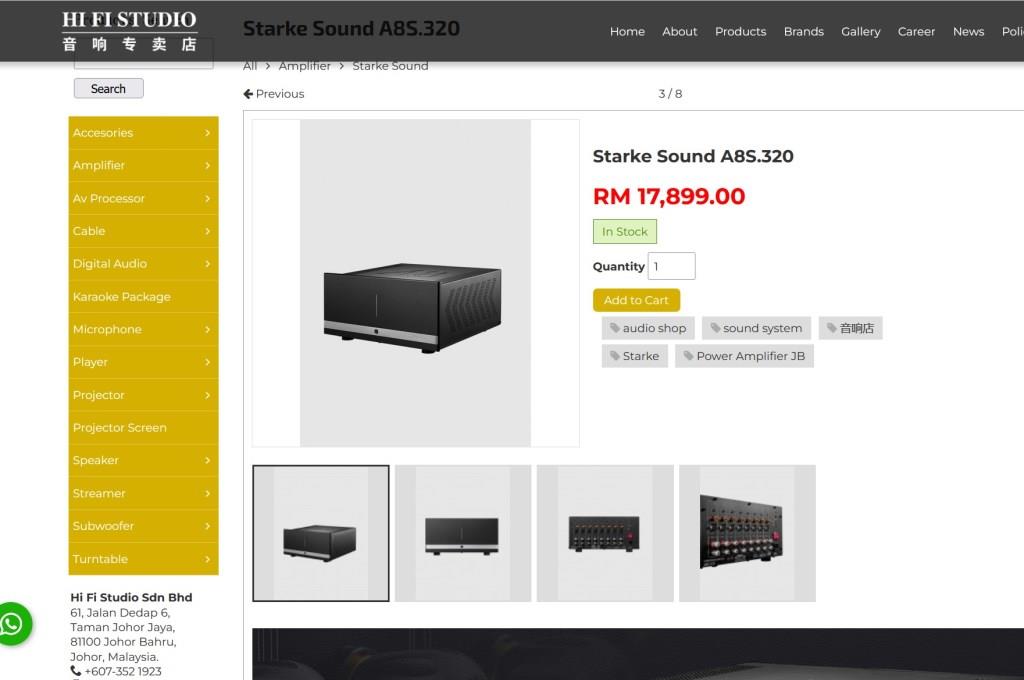 Starke Sound A8S.320 (Class A, A/B) 8 channels power amplifier (used in new condition) Starke11