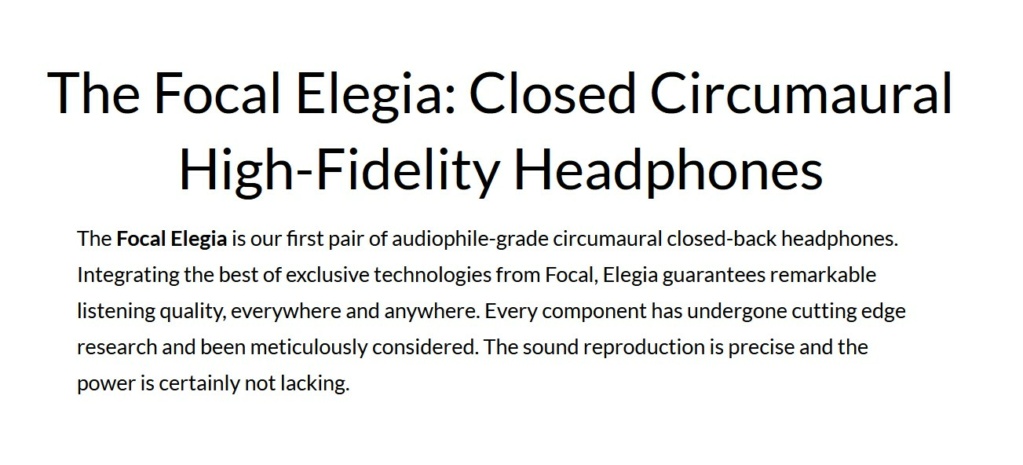 Brand New Focal Elegia High End Audiophile Headphone-Made in France Tinyta12