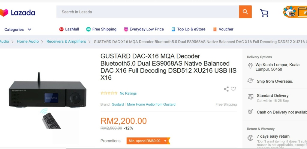 High End GUSTARD DAC-X16 MQA Decoder Dual ES9068AS Native Balanced DAC X16-Sold Tinyta17