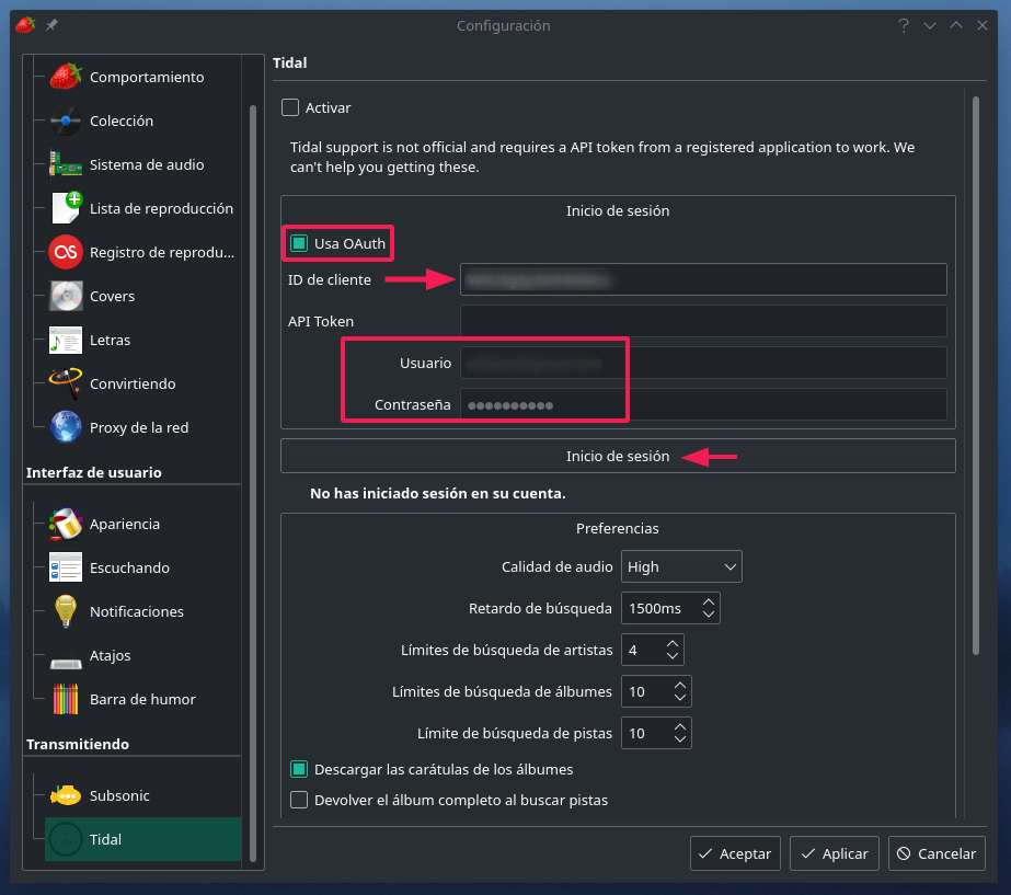 Strawberry (mini análisis): Tidal en bitperfect en Linux (y más cosas) - Página 2 2020-020