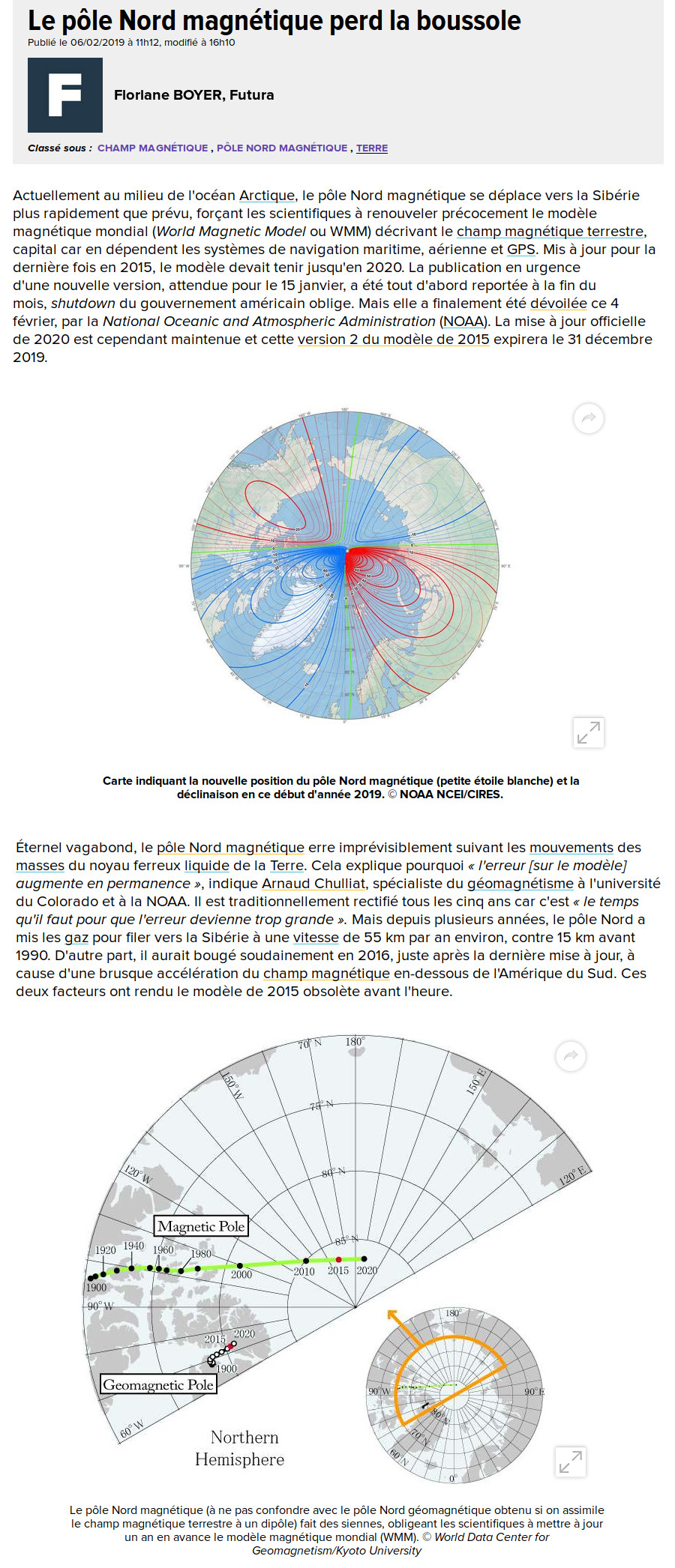 Le pôle Nord magnétique perd la boussole Nord10