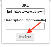 Insérer une URL (lien actif) dans un message Insere11