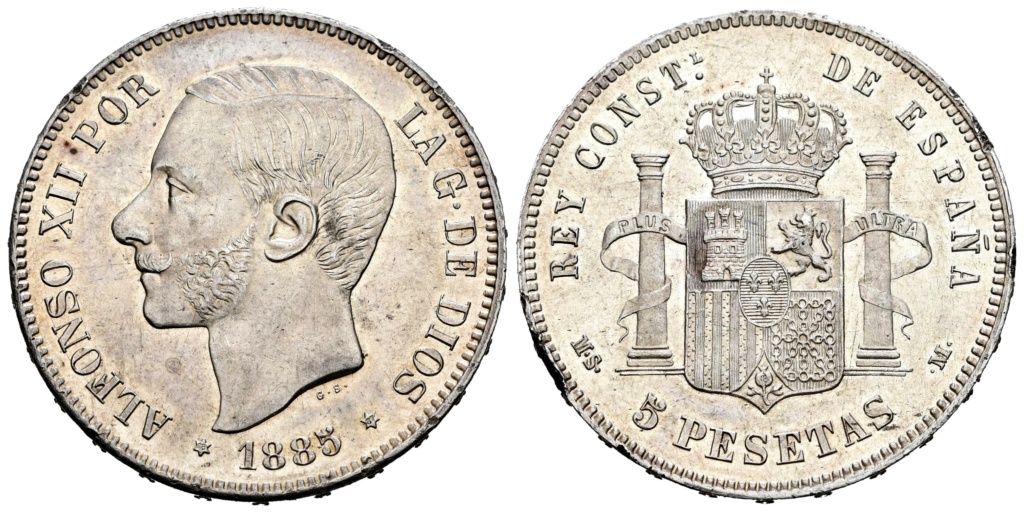 5 pesetas 1885 (*18-*87). Alfonso XII Foto_d10