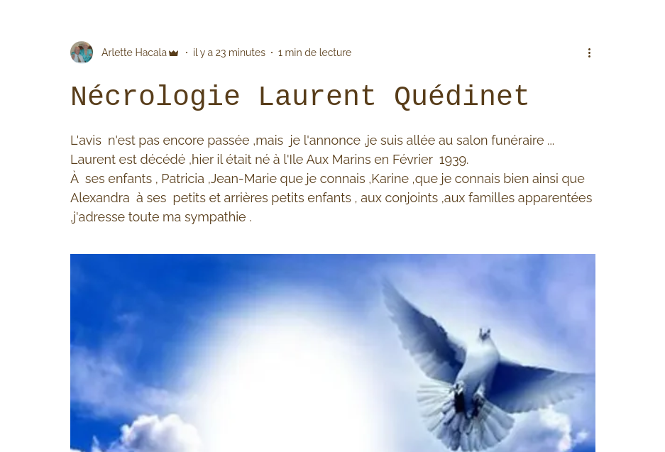 NECROLOGIE LAURENT QUEDINET Scree559