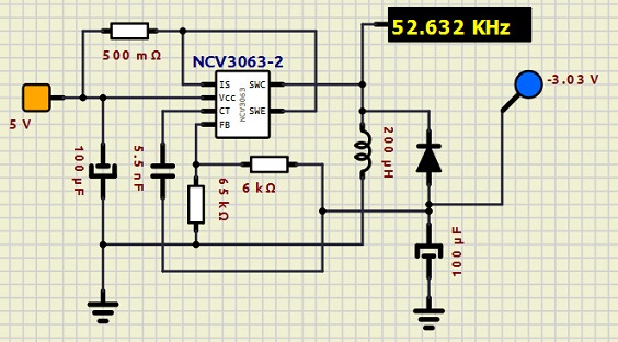 Voltage converter from 5 - -3v 2023-073