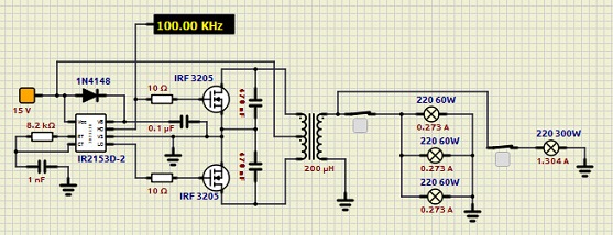 Power Inverter with IR2153  15V - 220V  650W 2023-080