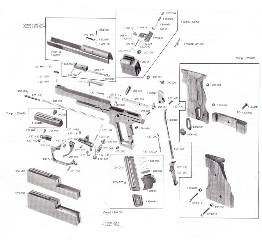 Hammerli 208 215 S Trigger Instructions and Schematic 411