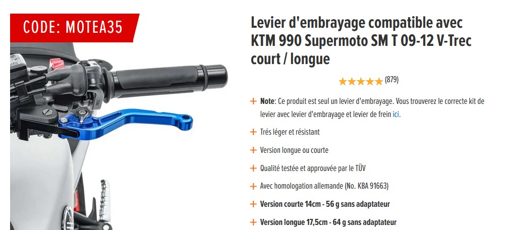 Changer levier embrayage soi-même Motea10