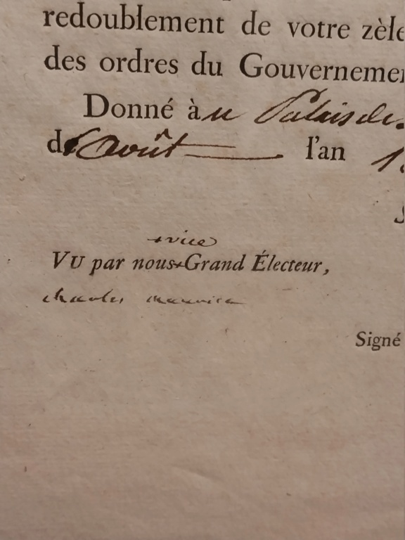 Document militaire 1er empire avec signature de Talleyrand Img_4960