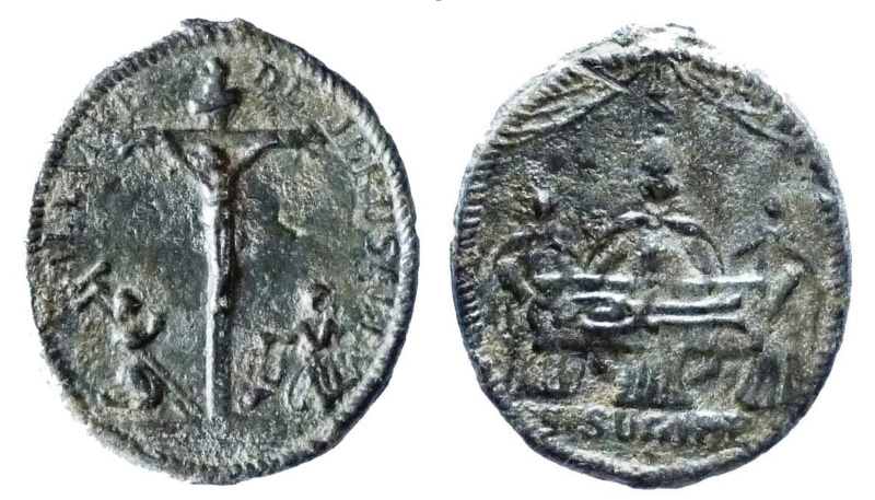 Medallas de Pio VII , León XII y Pio VIII / Crucifijo con ciudad al fondo. XIX (I mitad) Bes10